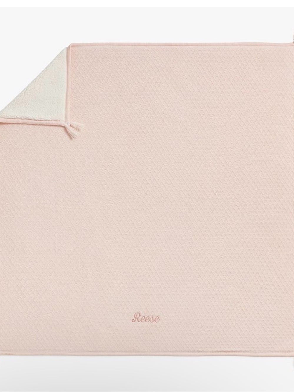 NWOT Pottery Barn Kids Pink Textured Knit Diamond Lattice Baby Blanket - Picture 8 of 8